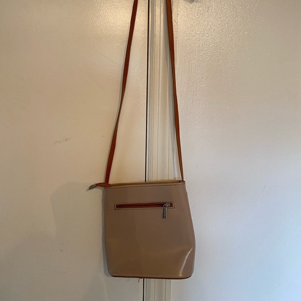 Vera Pelle Small Colorblock Leather Shoulder Bag Purse-Made in Italy - Picture 3 of 4
